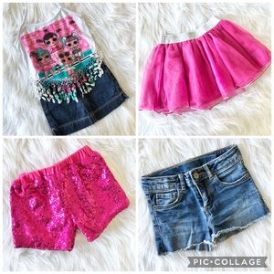 Bundle 5pc 4T Toddler Girls Top & Bottoms